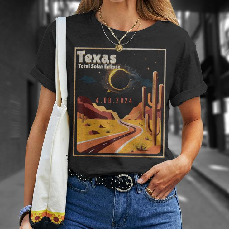 Vintage America Totality Texas Total Solar Eclipse 40824 T-Shirt Gifts for Her