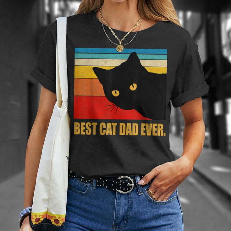 Vintage Best Cat Dad Ever Daddy Fathers Day T-Shirt Gifts for Her