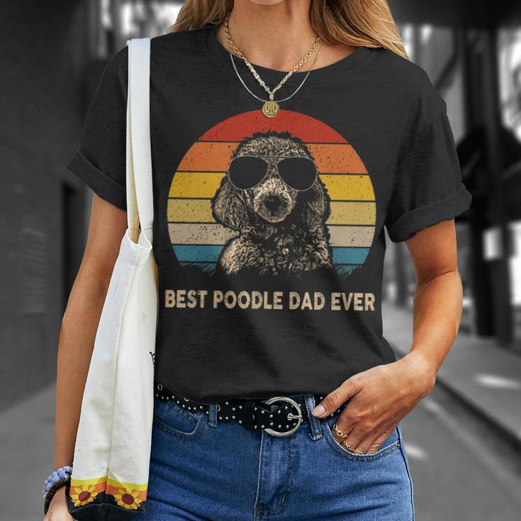 Vintage Best Poodle Dad Ever Dog Daddy Father T-Shirt Gifts for Her