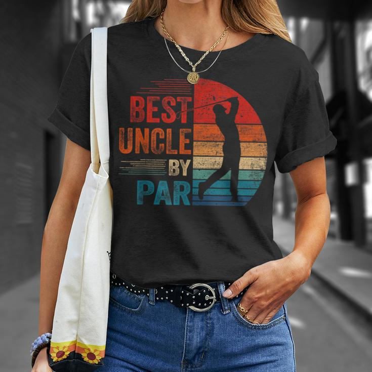 Vintage Best Uncle By Par Lover Golf Fathers Day For Golfer T-Shirt Gifts for Her