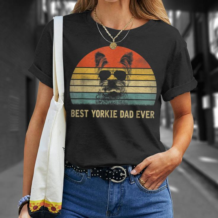 Vintage Best Yorkie Dad Ever Father's Day For Lover T-Shirt Gifts for Her