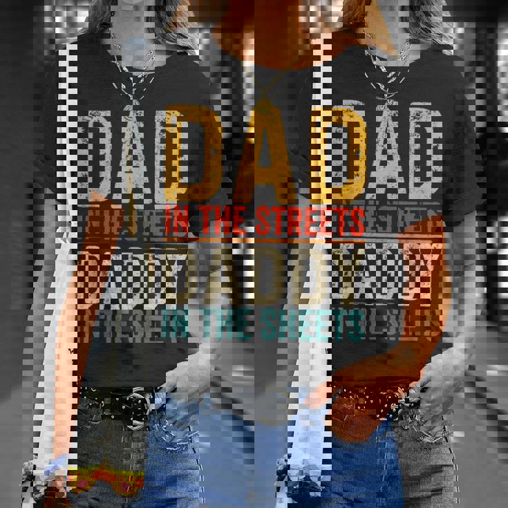 Vintage Dad In The Streets Daddy In The Sheets Father's Day T-Shirt Gifts for Her