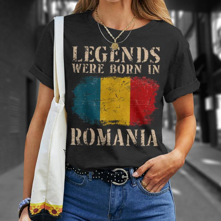Vintage Romanian Flag Legends Were Born In Romania T-Shirt Gifts for Her