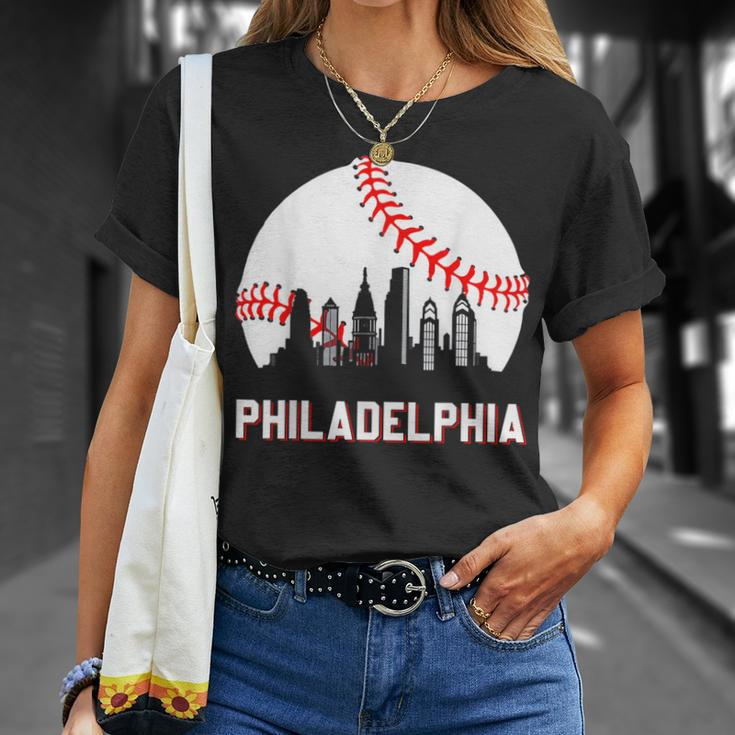 Vintage Distressed Philly Baseball Lovers T-Shirt Gifts for Her