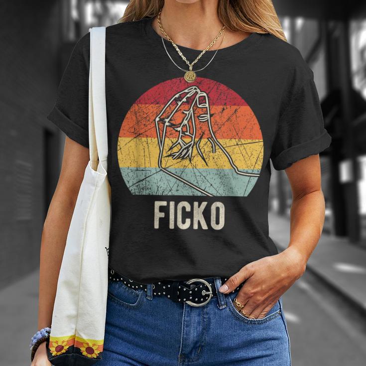 Vintage Du Bisch Ein Ficko Italian Gesture Handmark T-Shirt Geschenke für Sie