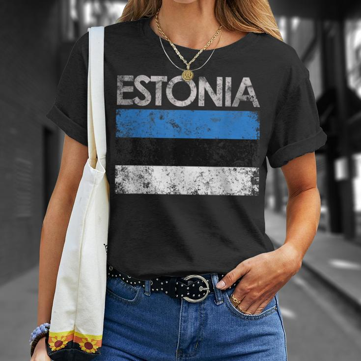 Vintage Estonia Estonian Flag Pride T-Shirt Gifts for Her
