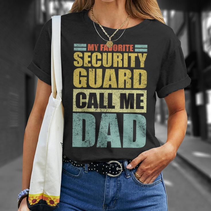 Vintage My Favorite Security Guard Calls Me Dad Father's Day T-Shirt Gifts for Her