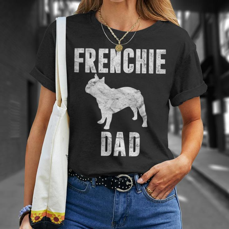 Vintage French Bulldog Dad Dog Daddy Frenchie Father T-Shirt Gifts for Her