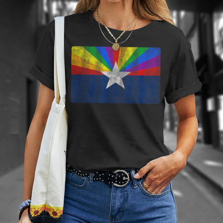 Vintage Gay Arizona Pride Flag Az Lgbt Women T-Shirt Gifts for Her