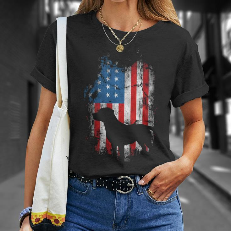 Vintage Labrador American Usa Flag For Dog Lover T-Shirt Gifts for Her