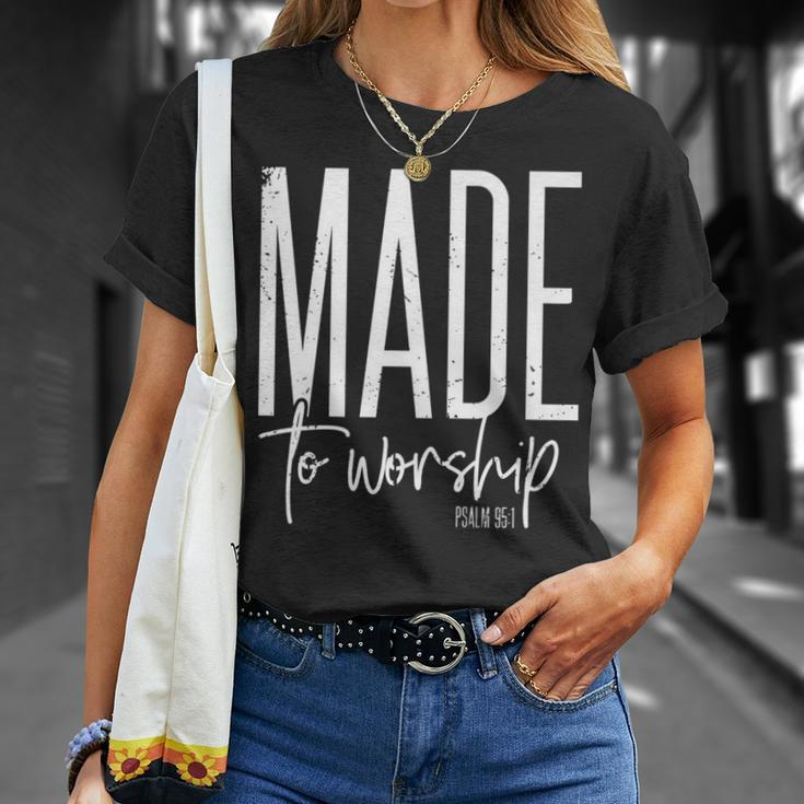 Vintage Made To Worship Psalm 95 1 Christian Idea T-Shirt Gifts for Her