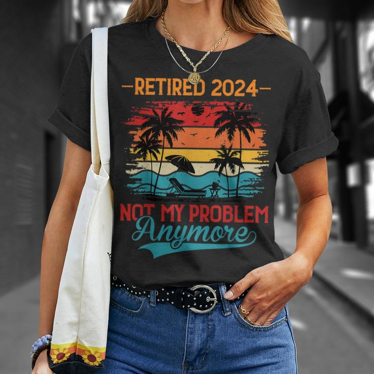 Vintage Retired 2024 Not My Problem Retirement For Women T-Shirt Gifts for Her
