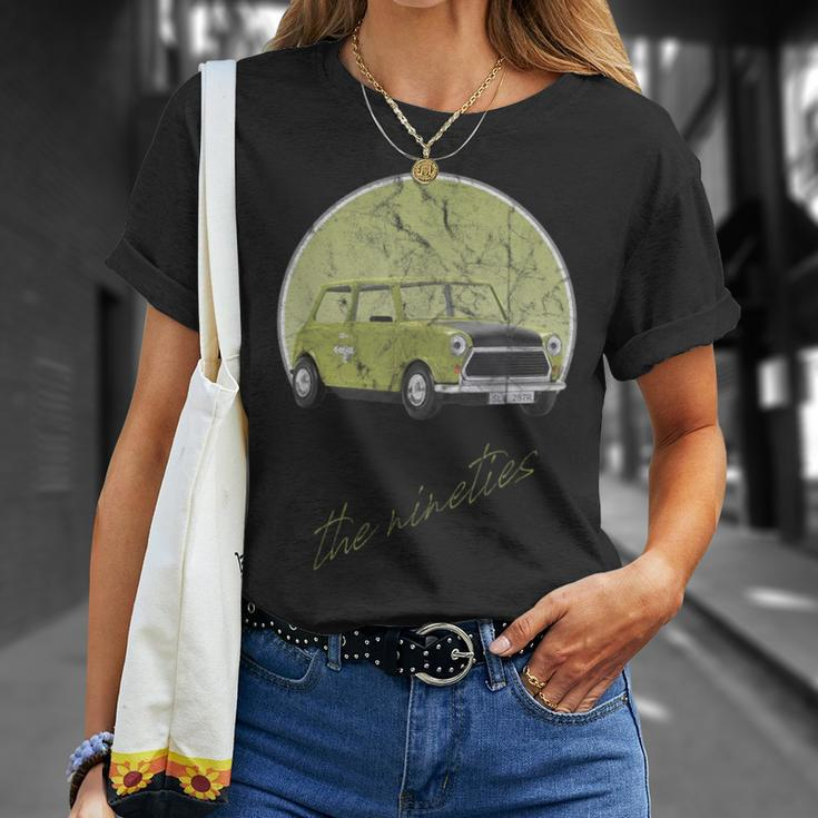 Vintage Retro 90S Mini Yellow Car Distressed Graphic T-Shirt Gifts for Her