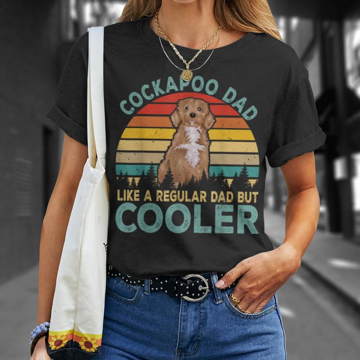 Vintage Retro Happy Father's Day Matching Cockapoo Dog Lover T-Shirt Gifts for Her