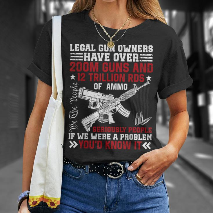 Vintage Retro Legal Gun Owners Have Over 200M Guns On Back T-Shirt Gifts for Her