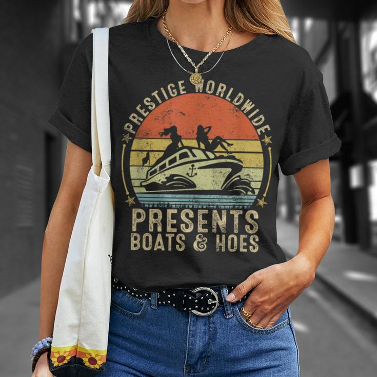 Vintage Retro Prestige Worldwide Presents Boats And Hoes T-Shirt Gifts for Her