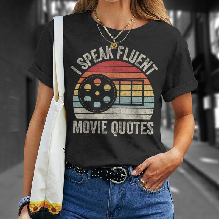 Vintage Retro I Speak Fluent Movie Quotes Movie Lover T-Shirt Gifts for Her