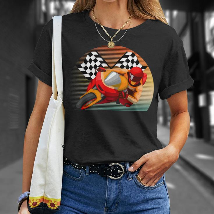 Vintage Retro Style Motorbike Moto Gp Sport Racing Fan T-Shirt Gifts for Her