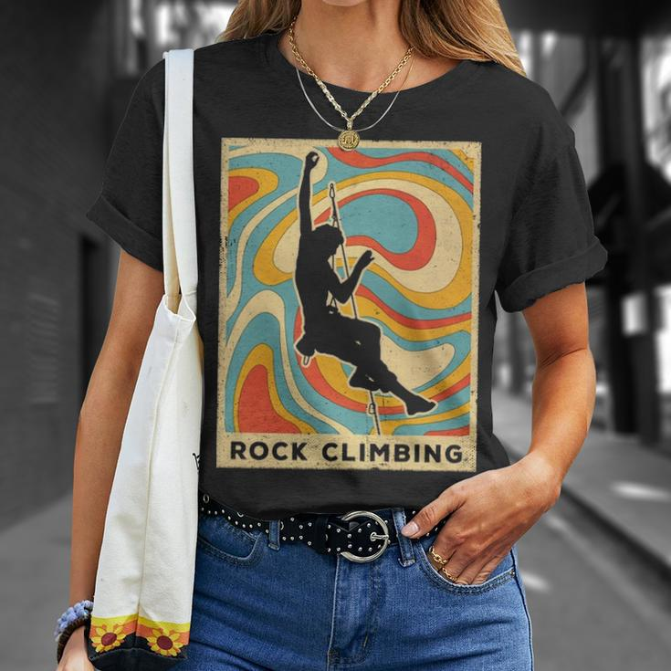 Vintage Rock Climbing Sport Retro Poster T-Shirt Gifts for Her