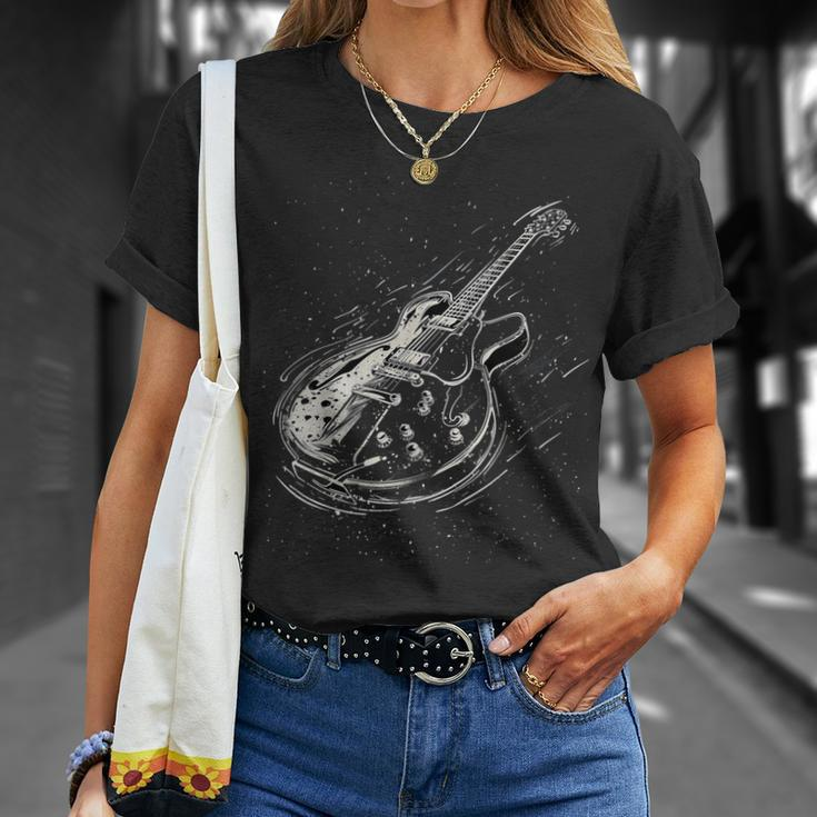 Vintage Rock Music Lover Distressed Guitar Rocker Spirit T-Shirt Gifts for Her