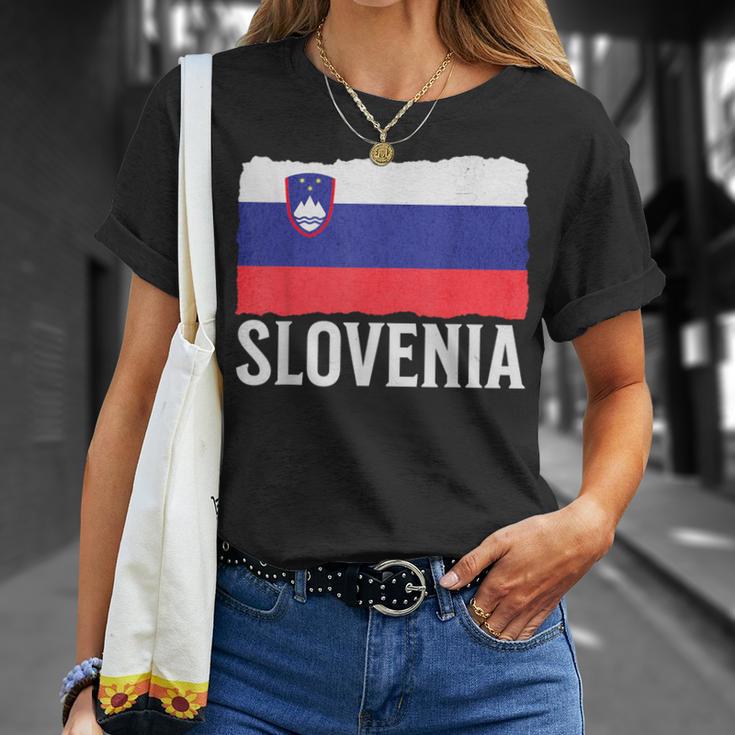 Vintage Slowenien Slowenien Flagge Slowenien Pride Herren Damen T-Shirt Geschenke für Sie