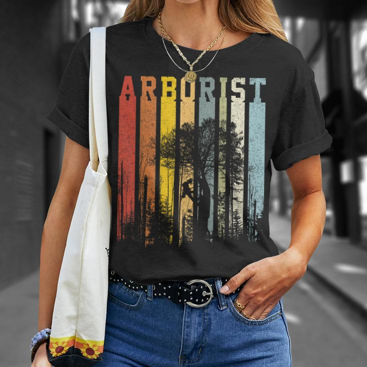 Vintage Text Stripes Arborist T-Shirt Geschenke für Sie