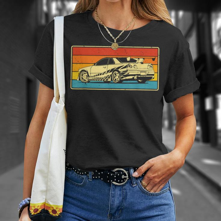 Vintage Tuner Car Skyline Graphic Retro Racing Drift T-Shirt Gifts for Her
