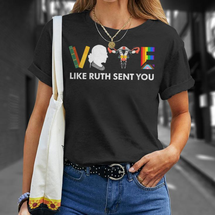 Vote Like Ruth Sent You Uterus Feminist Lgbt T-Shirt Gifts for Her