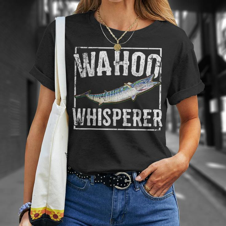 Wahoo Whisperer Deep Sea Fishing T-Shirt Gifts for Her