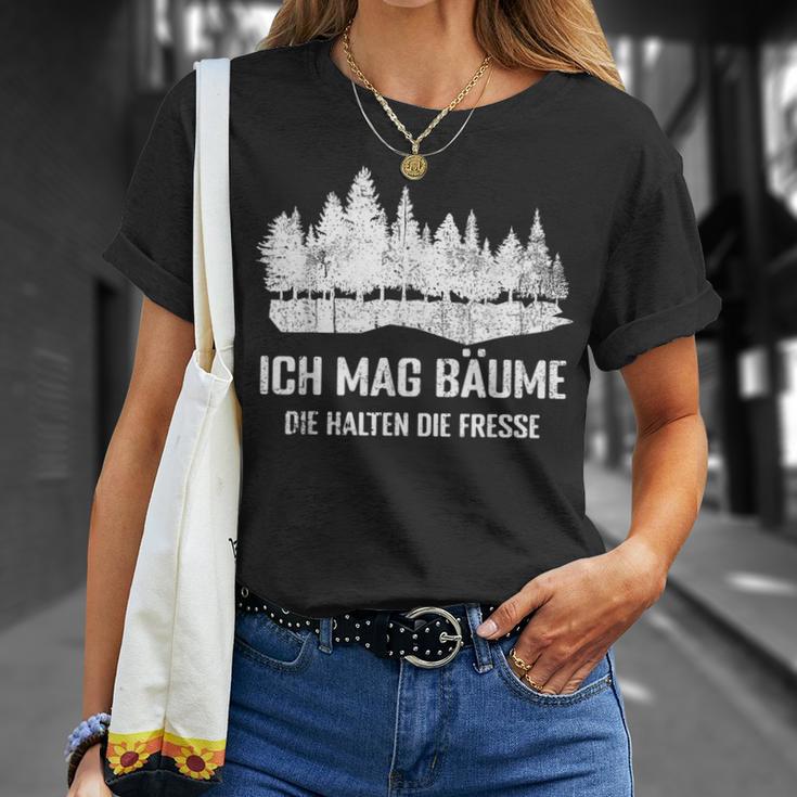 Waldliebhaber Lustiges T-Shirt Ich Mag Bäume - Spruch, Schwarz Geschenke für Sie