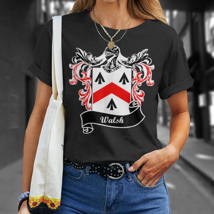 Walsh Coat Of Arms Surname Last Name Family Crest T-Shirt Gifts for Her