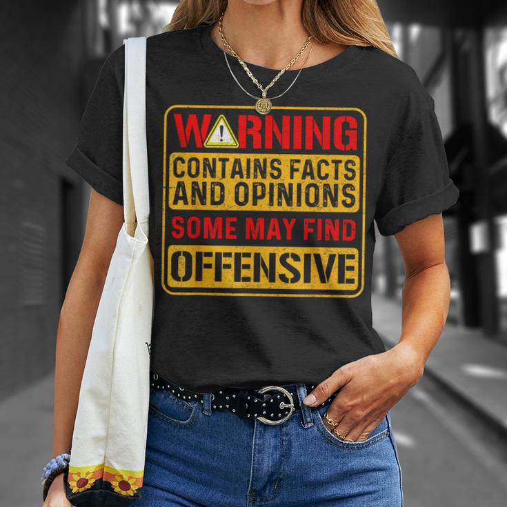 Warning Contains Facts And Opinions Some May Find Offensive T-Shirt Gifts for Her