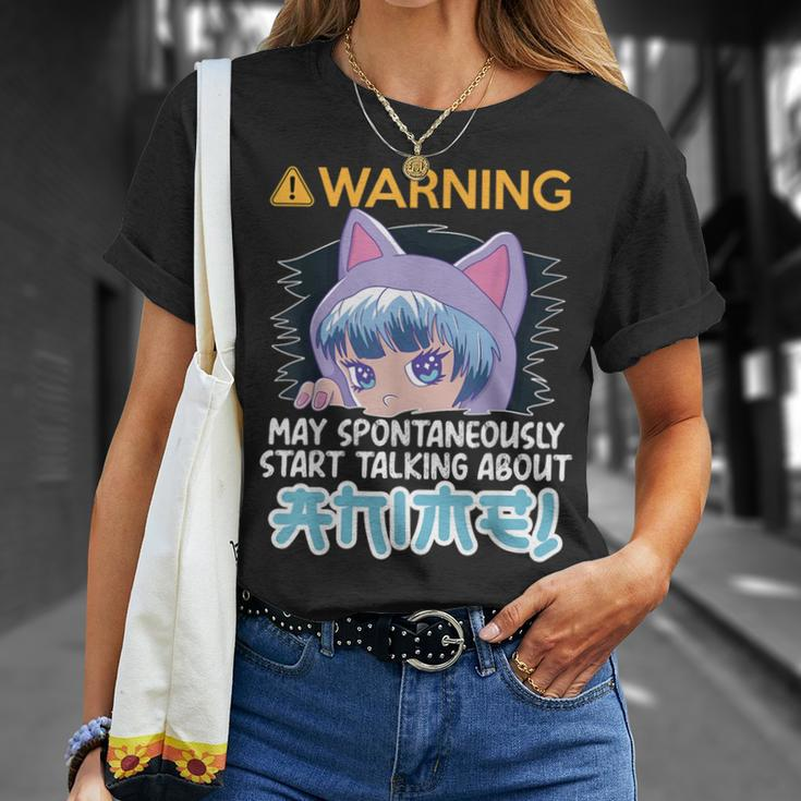 Warning May Spontaneously Talk About Anime N Manga Girl T-Shirt Gifts for Her