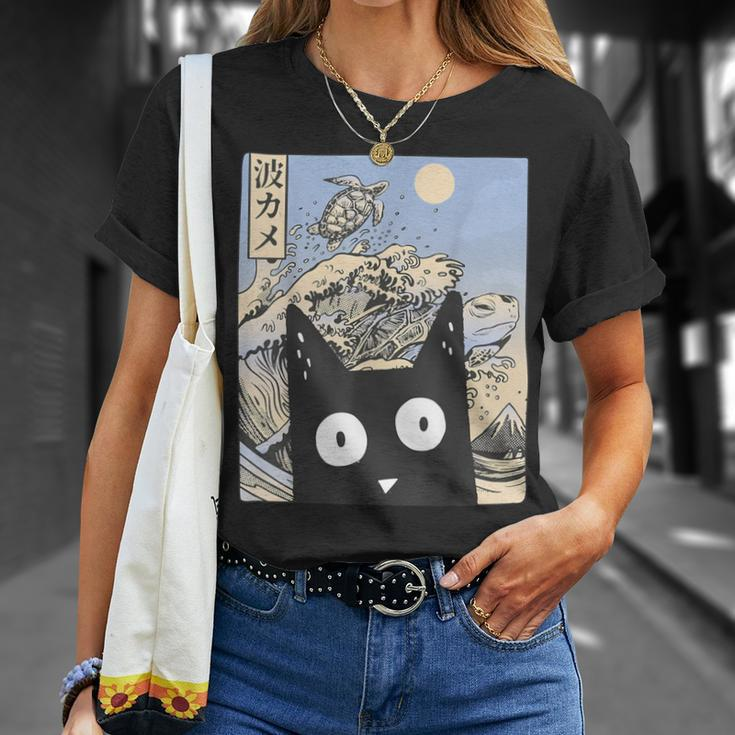 Wave Kawaii Cat Japanese Vintage Aesthetic Altcute Anime T-Shirt Gifts for Her