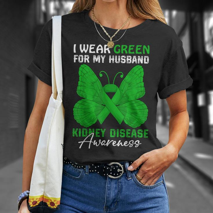 I Wear Green For My Husband Kidney Disease Awareness Day T-Shirt Gifts for Her
