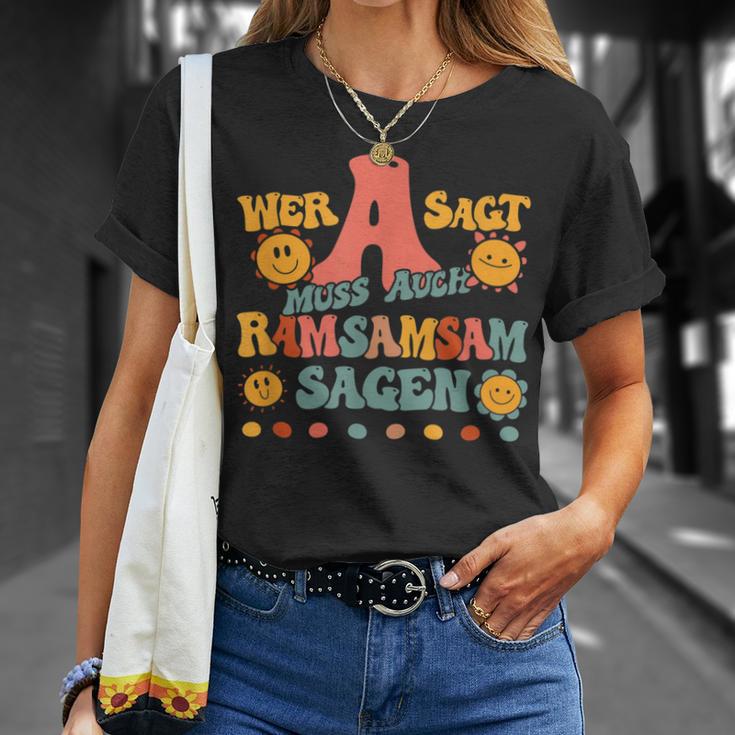 Wer A Sagt Muss Auch Ramsamsam Sagen Retro Kita Educator T-Shirt Geschenke für Sie