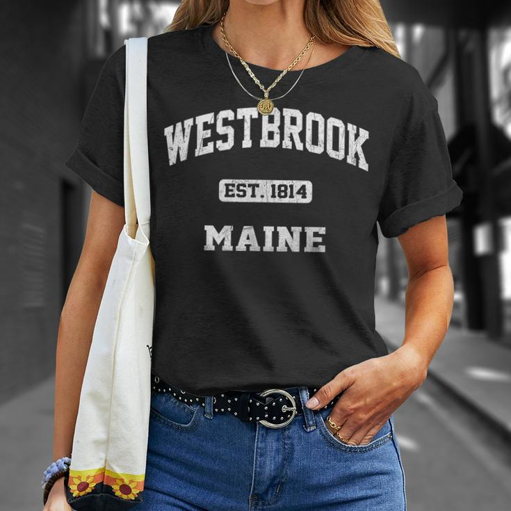 Westbrook Maine Me Vintage State Athletic Style T-Shirt Gifts for Her
