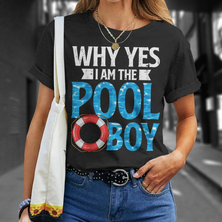 Why Yes I Am The Pool Boy Swimmer Swimming Swim T-Shirt Gifts for Her