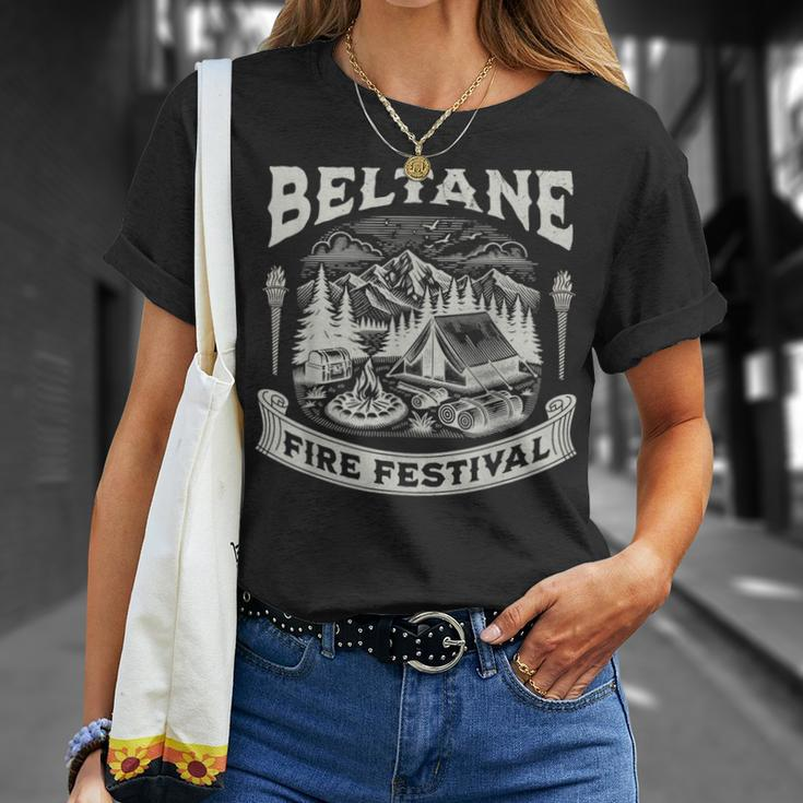 Wiccan Beltane Camping Outdoor Festival Wheel Of The Year T-Shirt Gifts for Her