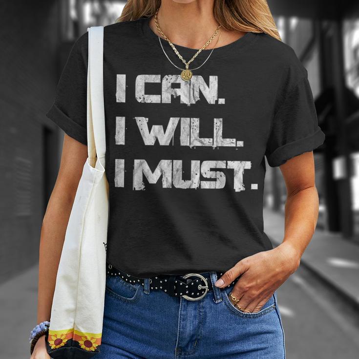 I Can I Will I Must Success Motivational Workout T-Shirt Gifts for Her