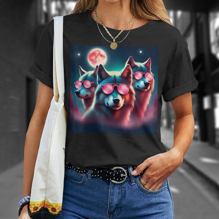 Wolf Squad Mit Rosa Sonnenbrillen Und Mond Für Wolfsliebhaber Geschenk T-Shirt Geschenke für Sie