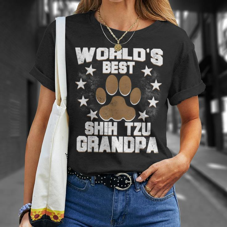 World's Best Shih Tzu Grandpa Dog Owner T-Shirt Gifts for Her