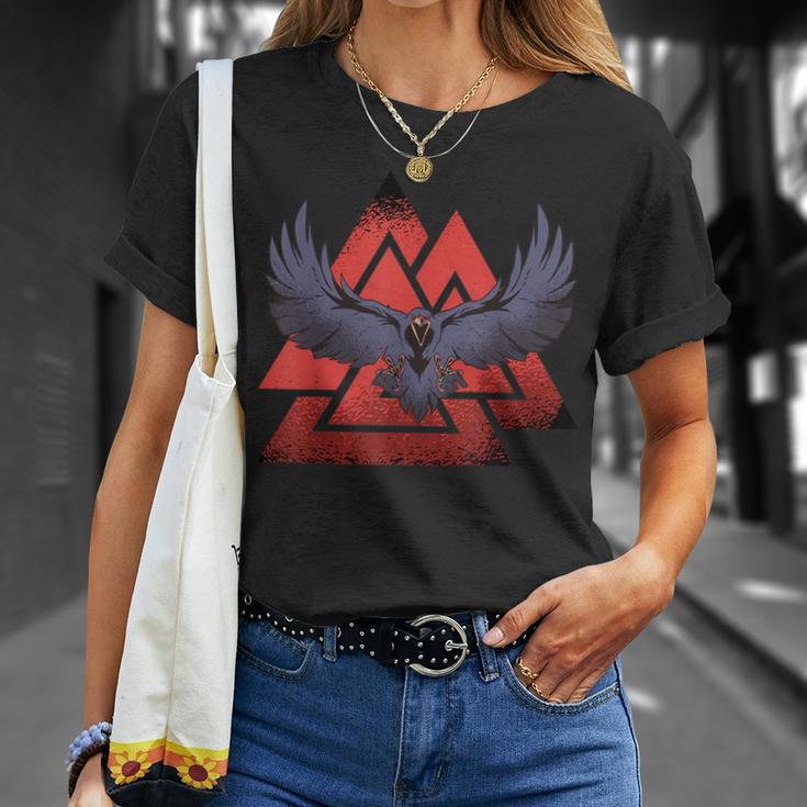 Wotansknoten Odin Ravens Valknut Valhalla Odinskind Wodan T-Shirt Geschenke für Sie