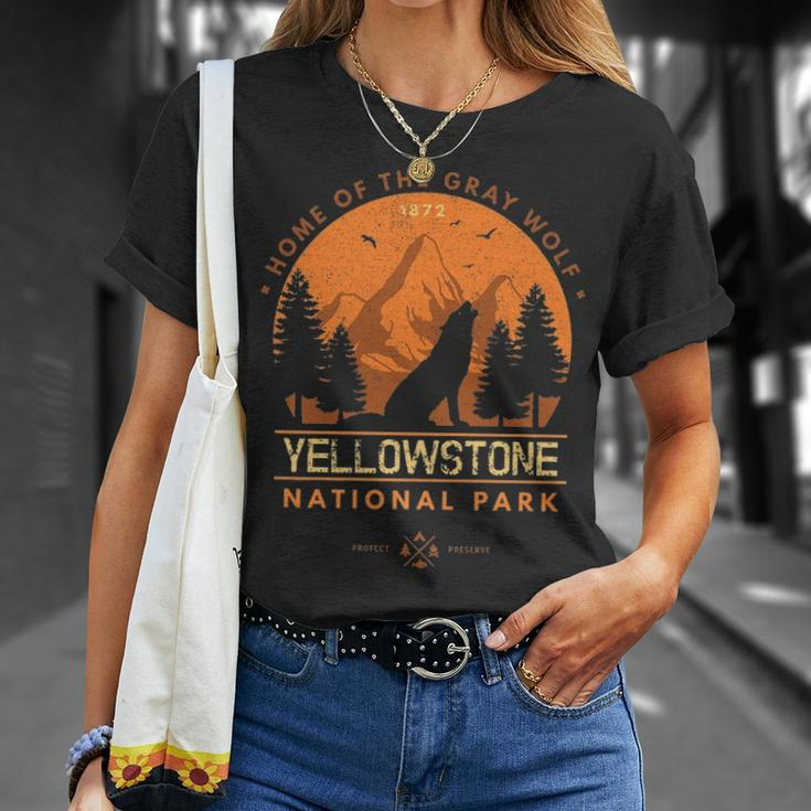 Yellowstone Home Of Gray Wolf Wildlife T-Shirt Gifts for Her
