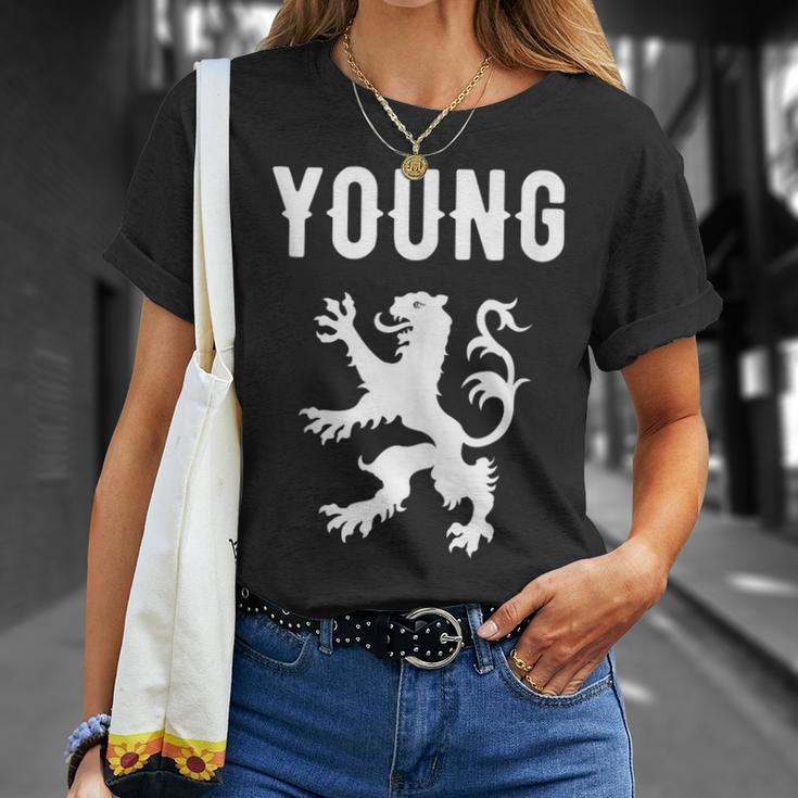 Young Clan Scottish Family Name Scotland Heraldry T-Shirt Gifts for Her