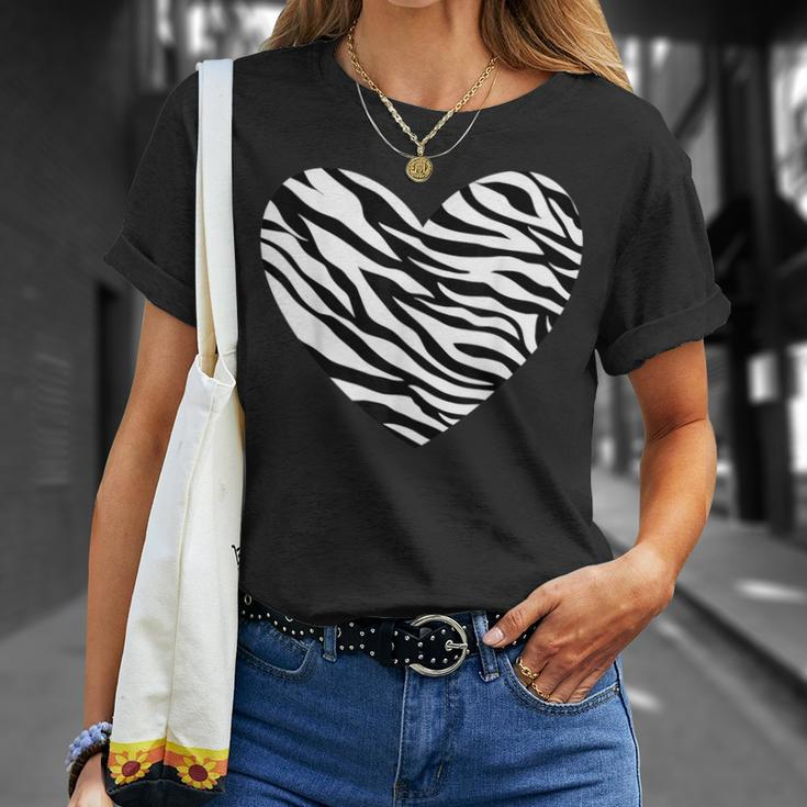 Zebra Fur Animal Skin Heart Print Waves Pattern T-Shirt Geschenke für Sie