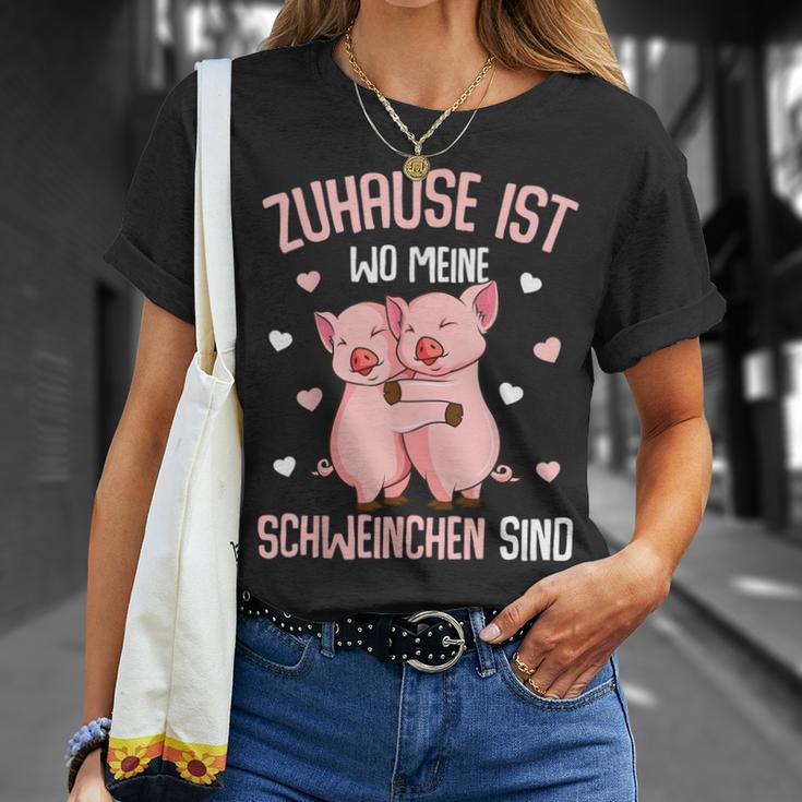 Zuhause Ist Wo Meine Schweinchen Sind Landwirt Schwin T-Shirt Geschenke für Sie
