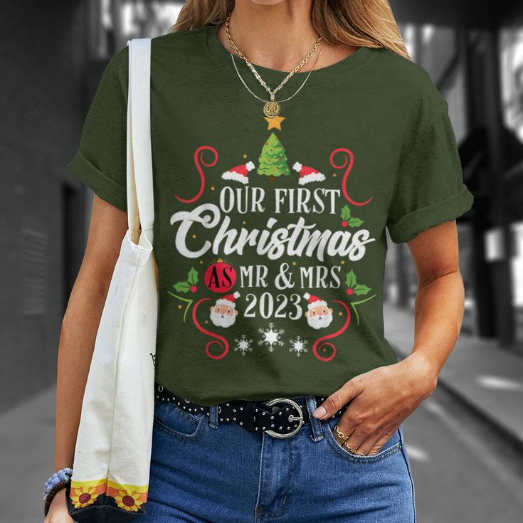 1St First Christmas As Mr And Mrs 2023 Couples Pajamas T-Shirt Gifts for Her