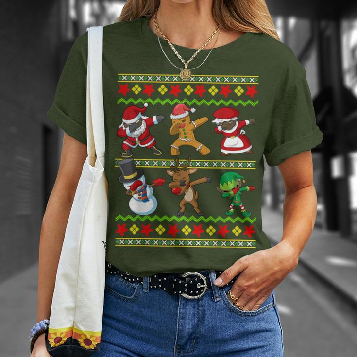 Black African American Squad Santa Claus Mrs Claus Christmas T-Shirt Gifts for Her