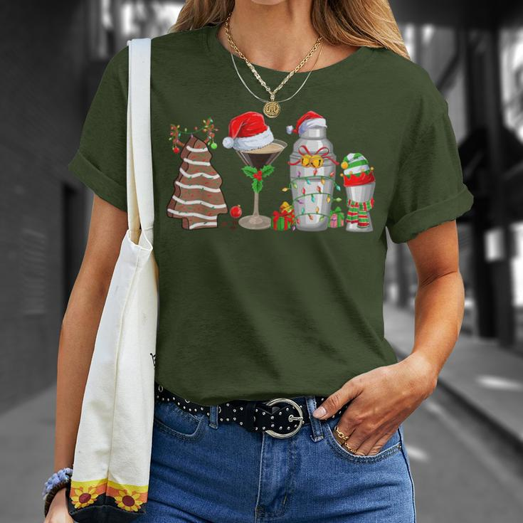 Christmas Cocktail Espresso Martini Drinking Party Bartender T-Shirt Gifts for Her